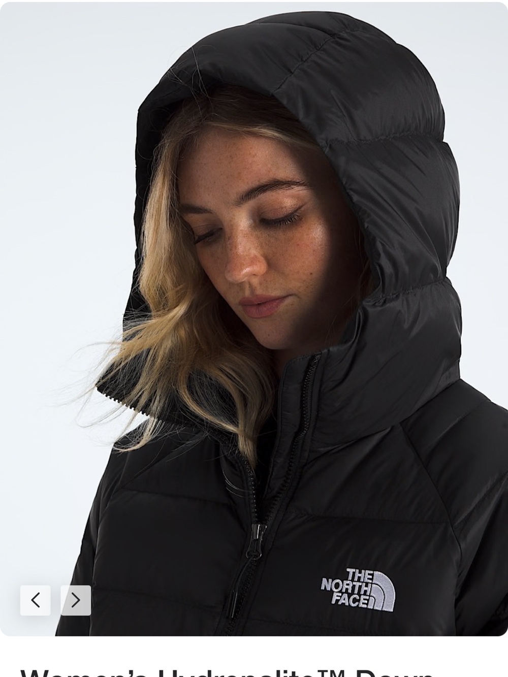 The North Face Womens Hydrenalite Down Hooded Black Puffer Jacket - Picture 7 of 8